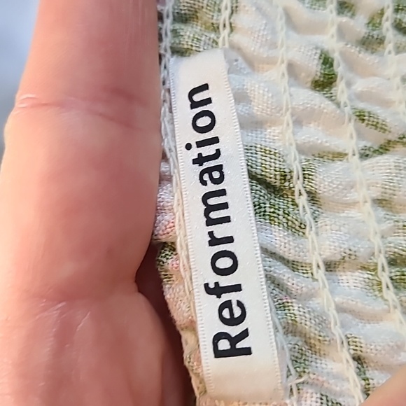 Reformation Jonas crop top Linen Size 2 Vacation Resortwear Romantic Bohemian - Picture 9 of 12